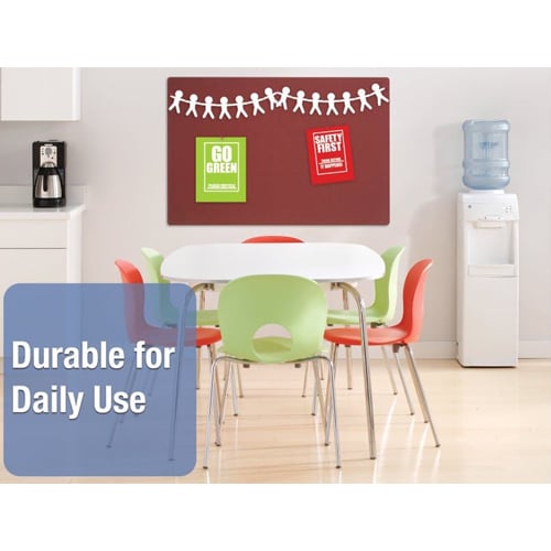 Quartet Oval Office 4' x 3' Burgundy Fabric Bulletin Board
