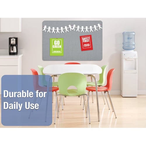 Quartet Oval Office Light Blue Fabric Bulletin Board