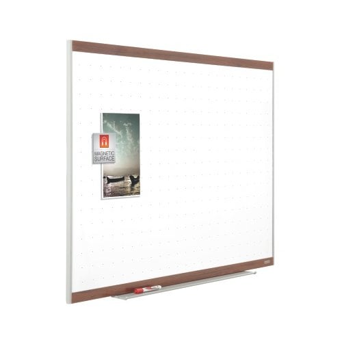 Quartet Platinum 3 x 2 Total Erase Mahogany Frame Magnetic Whiteboard
