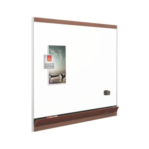 Quartet Platinum Plus 3 x 2 Mahogany Finish Frame Porcelain Whiteboard