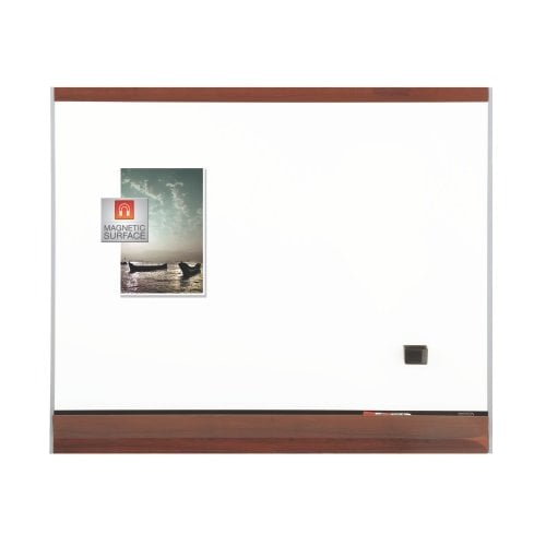 Quartet Platinum Plus 4 x 3 Mahogany Finish Frame Porcelain Whiteboard