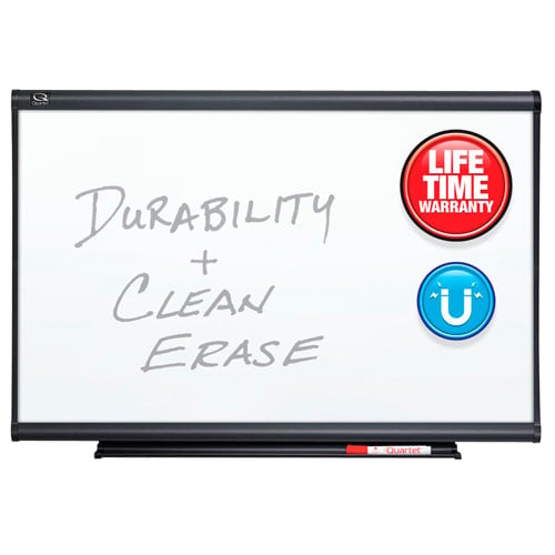 Quartet Connectable Modular Porcelain Whiteboard with Graphite Frame