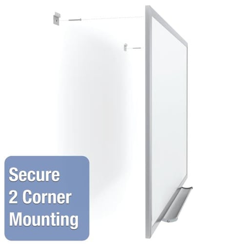 Quartet 4' x 3' Premium DuraMax Porcelain Magnetic Whiteboard with Mahogany Frame