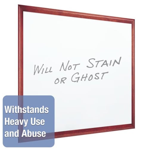 Quartet 4' x 3' Premium DuraMax Porcelain Magnetic Whiteboard with Mahogany Frame