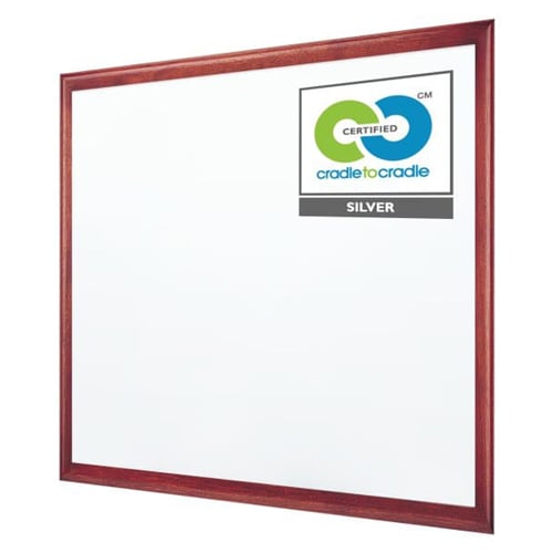 Quartet 4' x 3' Premium DuraMax Porcelain Magnetic Whiteboard with Mahogany Frame
