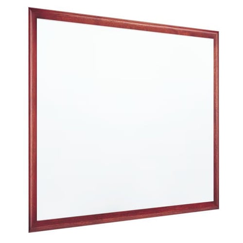 Quartet 4' x 3' Premium DuraMax Porcelain Magnetic Whiteboard with Mahogany Frame