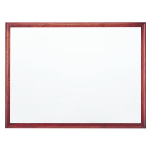 Quartet 4' x 3' Premium DuraMax Porcelain Magnetic Whiteboard with Mahogany Frame