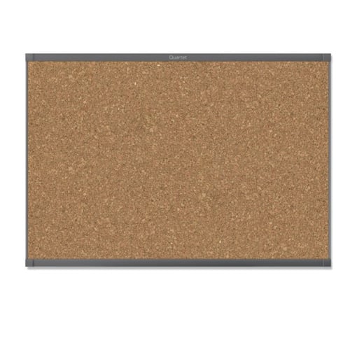 Quartet Prestige 2 6' x 4' Magnetic Cork Bulletin Boards with Graphite Frame - MC247GP2