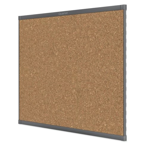 Quartet Prestige 2 6' x 4' Magnetic Cork Bulletin Boards with Graphite Frame - MC247GP2