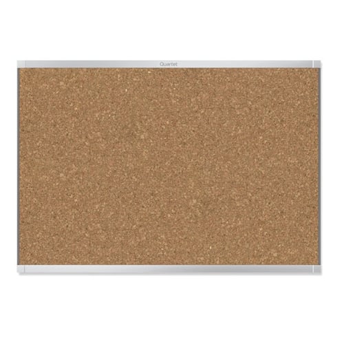 Quartet Prestige 2 6' x 4' Magnetic Cork Bulletin Boards with Silver Frame - MC247AP2