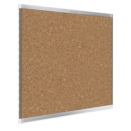 Quartet Prestige 2 3' x 2' Magnetic Cork Bulletin Boards with Silver Frame - MC243AP2