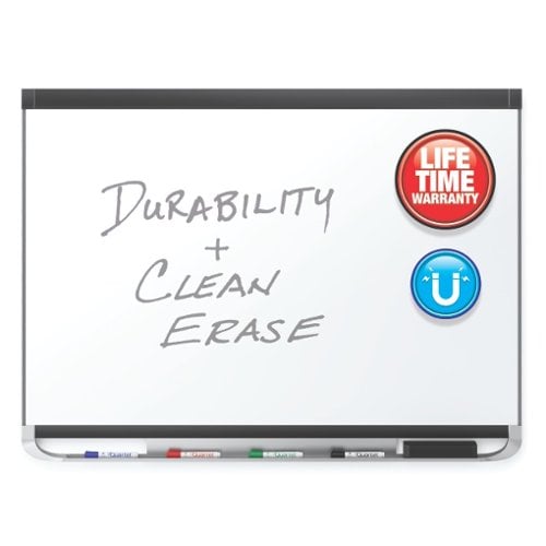Quartet Prestige 2 3' x 2' Magnetic Porcelain White Board Black Frame - P553BP2