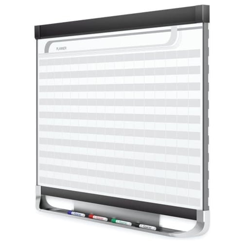 Quartet Prestige 2 3' x 2' Magnetic Porcelain 1x2 Grid Planner White Board - PP1232P2