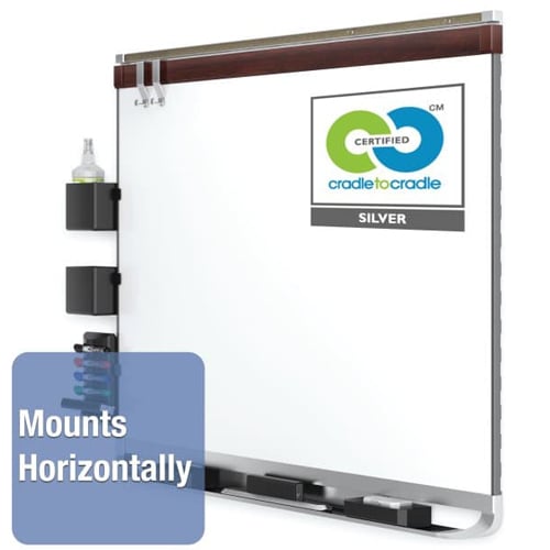 Quartet Prestige 2 4' x 3' Magnetic Porcelain White Board Mahogany Frame - P554MP2