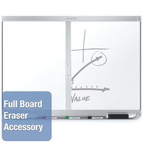 Quartet Prestige 2 4' x 3' Magnetic Porcelain White Board Silver Frame - P554AP2