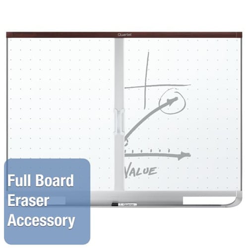 Quartet Prestige 2 4' x 3' Magnetic Steel White Board Mahogany Frame - TEM544M