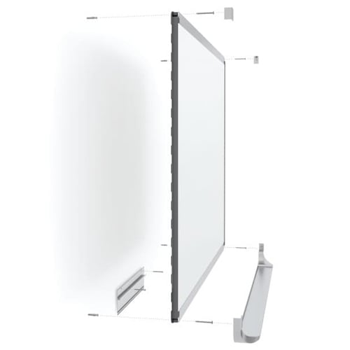 Quartet Prestige 2 4' x 3' Magnetic Steel White Board Mahogany Frame - TEM544M