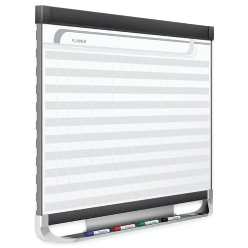 Quartet Prestige 2 4' x 3' Magnetic Porcelain 1x2 Grid Planner White Board - PP1243P2