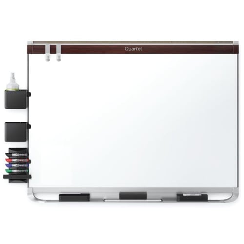 Quartet Prestige 2 6' x 4' Magnetic Porcelain White Board Mahogany Frame - P557MP2