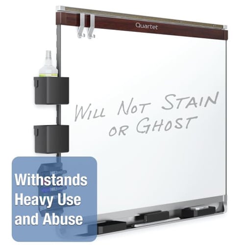 Quartet Prestige 2 8' x 4' Magnetic Porcelain White Board Mahogany Frame - P558MP2