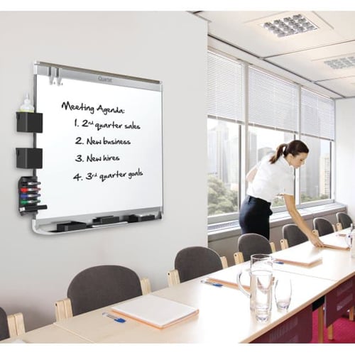 Quartet Prestige 2 Magnetic Porcelain White Board Silver Frame