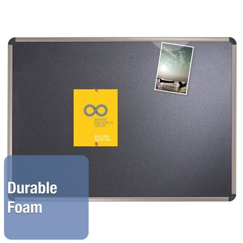 Quartet Prestige 23" x 18" Embossed Foam Bulletin Board with Titanium Frame - B361T