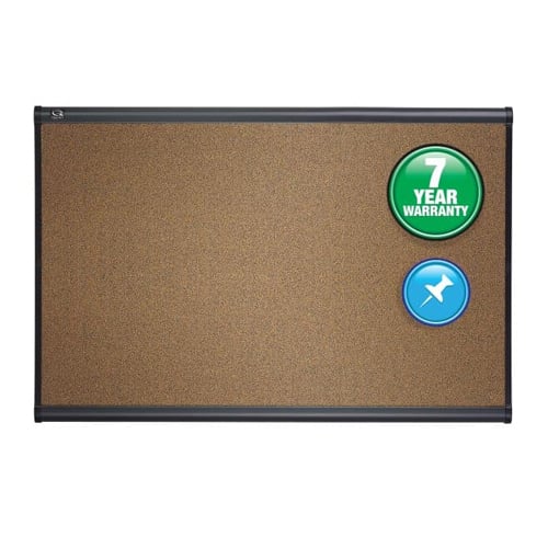 Quartet Prestige 36" x 24" Colored Cork Bulletin Board with Graphite Frame - B243G