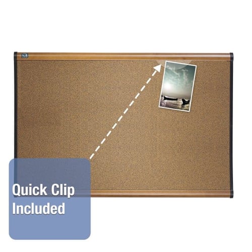 Quartet Prestige 48" x 36" Colored Cork Bulletin Board with Maple Frame - B244MA