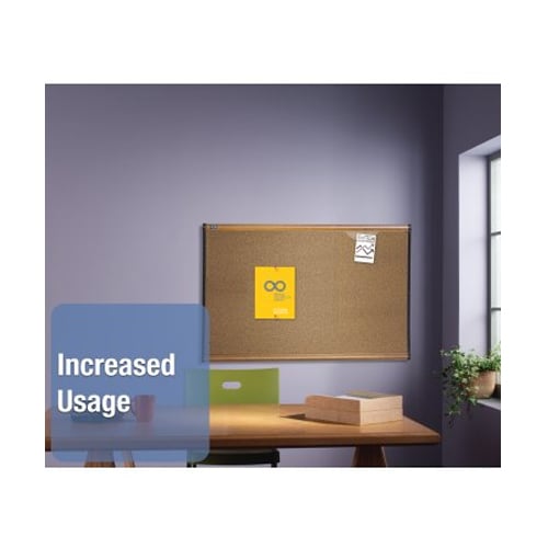 Quartet Prestige 48" x 36" Colored Cork Bulletin Board with Maple Frame - B244MA