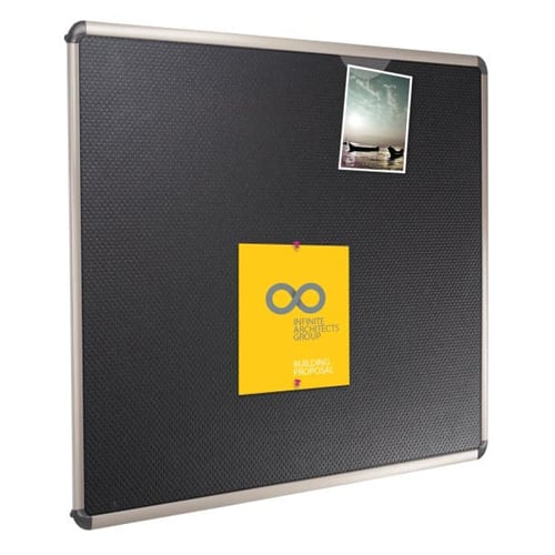 Quartet Prestige 36" x 24" Embossed Foam Bulletin Board with Titanium Frame - B363T