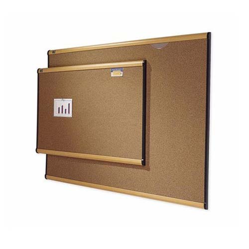 Quartet Prestige 48" x 36" Colored Cork Bulletin Board with Maple Frame - B244MA