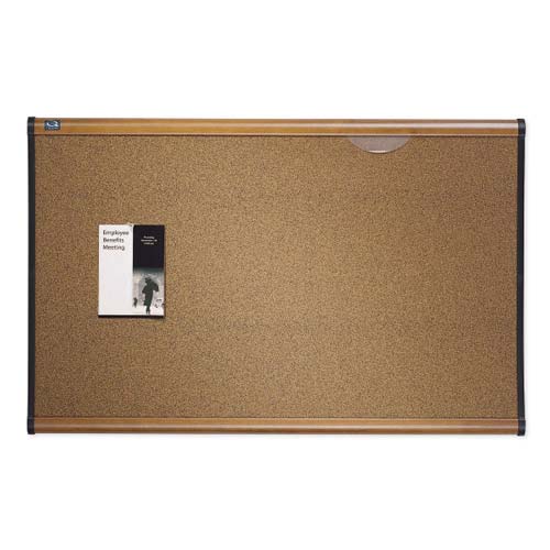 Quartet Prestige 72" x 48" Colored Cork Bulletin Board with Maple Frame - B247MA
