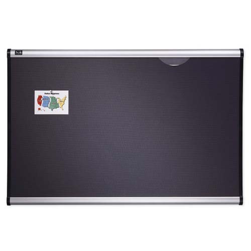 Quartet Prestige 36" x 24" Diamond Mesh Fabric Bulletin Board with Aluminum Frame - B443A