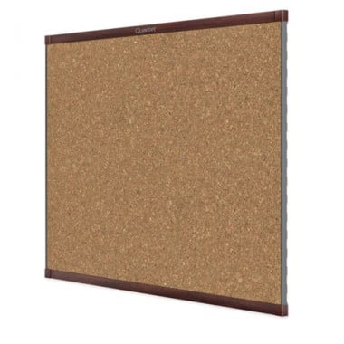 Quartet Prestige Magnetic Cork Bulletin Boards with Mahogany Frame