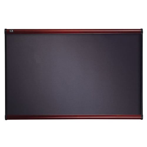 Quartet Prestige Mahogany Fabric Bulletin Board
