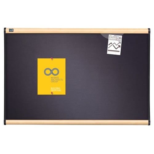 Quartet Prestige 36" x 24" Diamond Mesh Fabric Bulletin Board with Maple Frame - B443MA