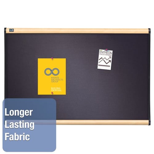 Quartet Prestige 72" x 48" Diamond Mesh Fabric Bulletin Board with Maple Frame