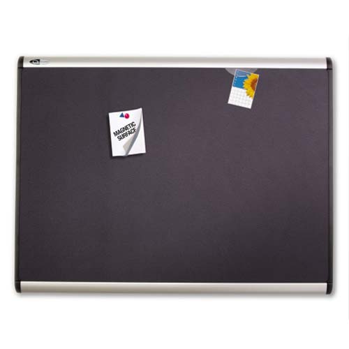 Quartet Prestige Plus 36" x 24" Magnetic Fabric Bulletin Board with Aluminum Frame - MB543A