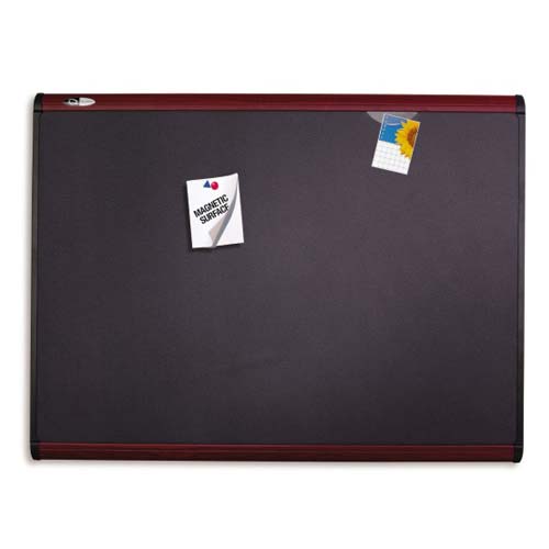 Quartet Prestige Plus 36" x 24" Magnetic Fabric Bulletin Board with Mahogany Frame - MB543M