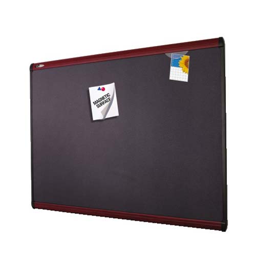 Quartet Prestige Plus 36" x 24" Magnetic Fabric Bulletin Board with Mahogany Frame - MB543M