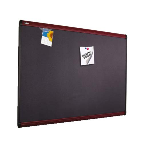 Quartet Prestige Plus 36" x 24" Magnetic Fabric Bulletin Board with Mahogany Frame - MB543M