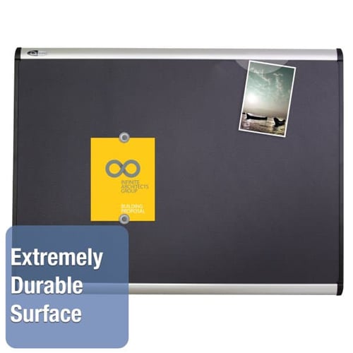 Quartet Prestige Plus 36" x 24" Magnetic Fabric Bulletin Board with Aluminum Frame - MB543A