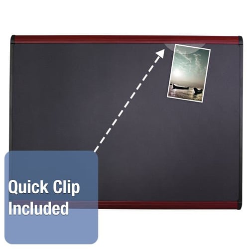 Quartet Prestige Plus 36" x 24" Magnetic Fabric Bulletin Board with Mahogany Frame - MB543M