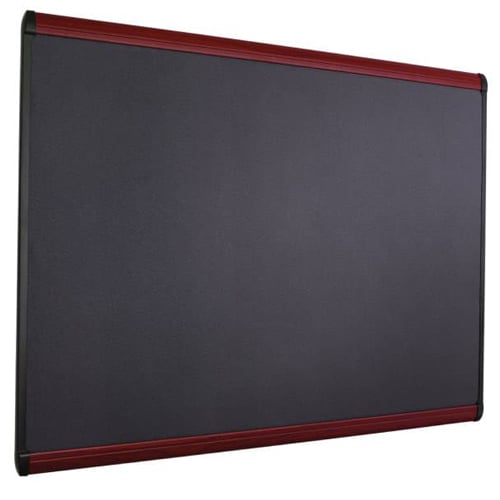 Quartet Prestige Plus 36" x 24" Magnetic Fabric Bulletin Board with Mahogany Frame - MB543M