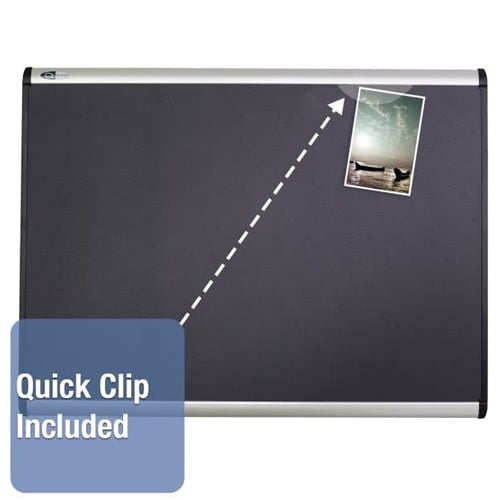 Quartet Prestige Plus 72" x 48" Magnetic Fabric Bulletin Board with Aluminum Frame - MB547A