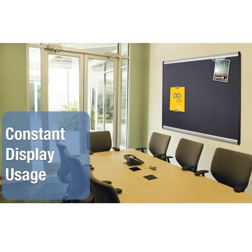 Quartet Prestige Plus 72" x 48" Magnetic Fabric Bulletin Board with Aluminum Frame - MB547A