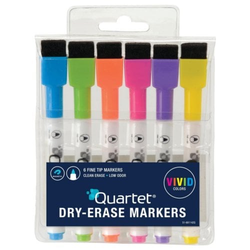 Quartet ReWritables Magnetic Mini Dry-Erase Markers (Assorted) 6pk - 0.675 (Discontinued)