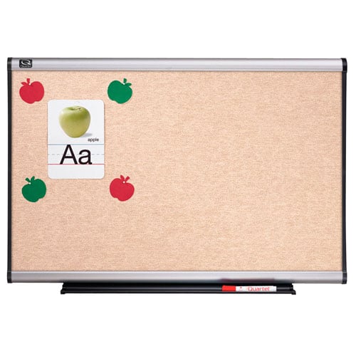 Quartet Connectable Modular Sand Vinyl Tack Board with Aluminum Frame