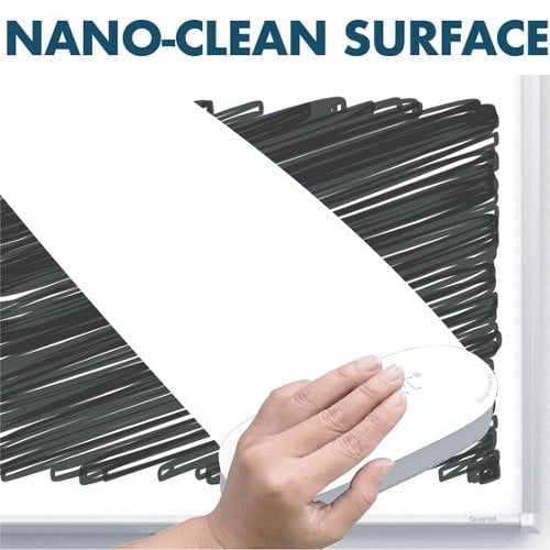 Quartet Silhouette Nano-Clean Magnetic Whiteboard with Silver Aluminum Frame