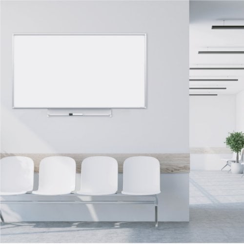 Quartet Silhouette Nano-Clean Magnetic Whiteboard with Silver Aluminum Frame